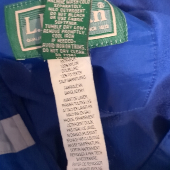 L.L. Bean Jacket Kids Size 8 Blue Hooded Pockets Preppy Logo Outdoor Windbreaker - Picture 10 of 10